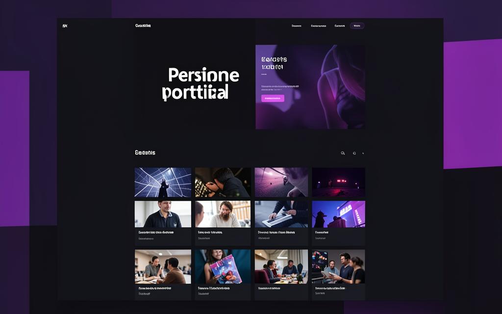 Creative personal portfolio website layout with a project grid